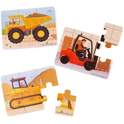 BIGJIGS Spielzeug Holzpuzzle - Baumaschinen für Kinder BIGJIGS Spielzeug Holzpuzzle - Baumaschinen für Kinder