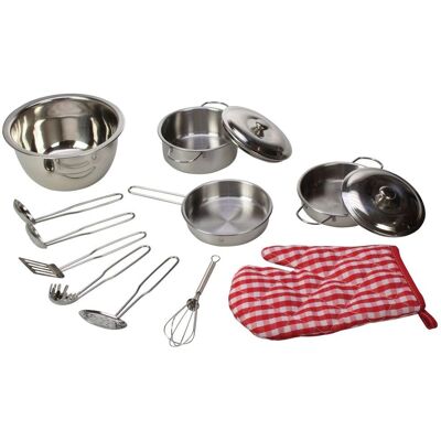 Bigjigs Toys Edelstahl-Küchenset - Silber - Küchenutensilien für Kinder 3+ Bigjigs Toys Edelstahl-Küchenset - Silber - Küchenutensilien für Kinder 3+