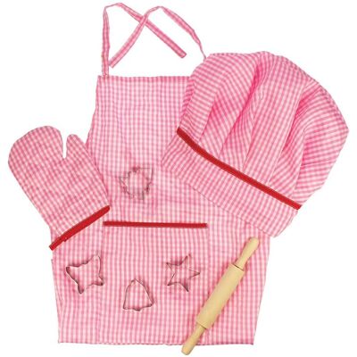 Bigjigs Toys Pink Chef Set - Role Play Kitchen Accessories Bigjigs Toys Pink Chef Set - Role Play Kitchen Accessories