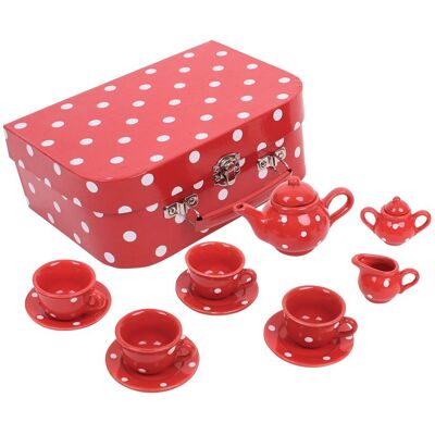 Bigjigs Porzellan-Teeservice in Roter Polka-Dot-Box Bigjigs Porzellan-Teeservice in Roter Polka-Dot-Box