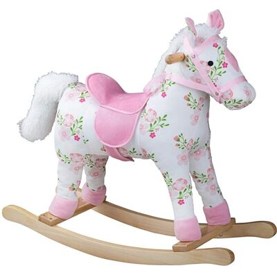 Bigjigs Toys Różowy kwiatowy konik na biegunach - Zabawka dla niemowląt i małych dzieci Bigjigs Toys Różowy kwiatowy konik na biegunach - Zabawka dla niemowląt i małych dzieci