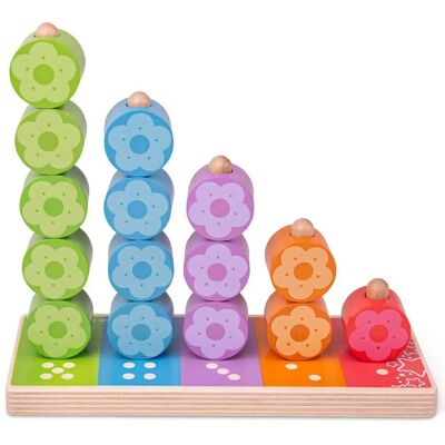 Bigjigs Toys Erster Blumen Stapelspiel - Pädagogisches Holzspielzeug zum Zählen Bigjigs Toys Erster Blumen Stapelspiel - Pädagogisches Holzspielzeug zum Zählen