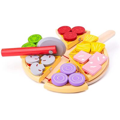 Bigjigs Spielzeug Holzschneide-Pizza - Spielzeug und Rollenspiel Bigjigs Spielzeug Holzschneide-Pizza - Spielzeug und Rollenspiel