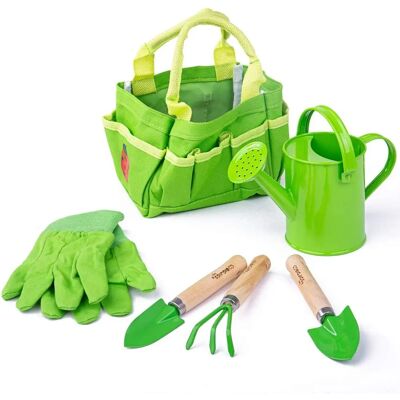Bigjigs Toys Kindergartengeräte-Tasche - Gartenset für Kinder Bigjigs Toys Kindergartengeräte-Tasche - Gartenset für Kinder