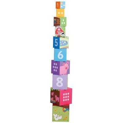 Bigjigs Toys Farmyard Cardboard Stacking Cubes - Farmyard Educational Blocks Bigjigs Toys Farmyard Cardboard Stacking Cubes - Farmyard Educational Blocks