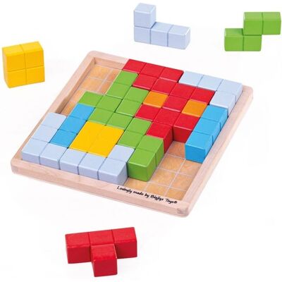 Bigjigs Holzblock-Puzzle - Logikspiel für Kinder Bigjigs Holzblock-Puzzle - Logikspiel für Kinder