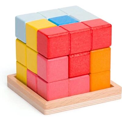 Bigjigs Holz Lock-a-Cube Puzzle - Lernspielzeug Bigjigs Holz Lock-a-Cube Puzzle - Lernspielzeug