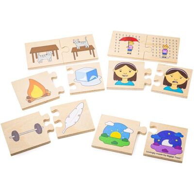 Bigjigs Holzpuzzle Gegensätze, 32tlg. Bigjigs Holzpuzzle Gegensätze, 32tlg.