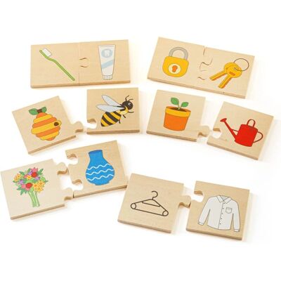 Bigjigs Holzpuzzle - 32 Teile, die zusammenpassen Bigjigs Holzpuzzle - 32 Teile, die zusammenpassen