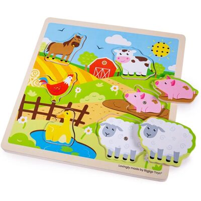 Bigjigs Toys Holz-Landwirtschaftsgeräusche Puzzle - Puzzle Bigjigs Toys Holz-Landwirtschaftsgeräusche Puzzle - Puzzle