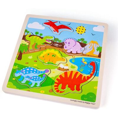 Bigjigs Toys Holz-Dinosaurier-Soundpuzzle - Puzzle Bigjigs Toys Holz-Dinosaurier-Soundpuzzle - Puzzle