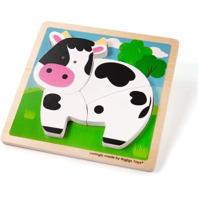 Bigjigs Toys Chunky Lift-Out Puzzle Cow - Wooden Toy for Toddlers Bigjigs Toys Chunky Lift-Out Puzzle Cow - Wooden Toy for Toddlers