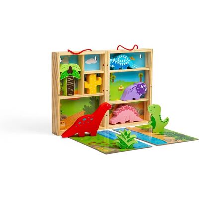 Bigjigs Toys Dřevěná Sada Dinosaurus - Cestovní, 18m+ Bigjigs Toys Dřevěná Sada Dinosaurus - Cestovní, 18m+