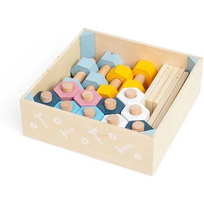 Bigjigs Toys Velké FSC dřevěné matice a šrouby - Dětská sada Bigjigs Toys Velké FSC dřevěné matice a šrouby - Dětská sada