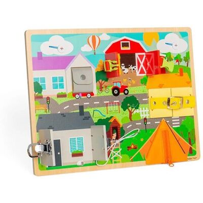 Bigjigs Toys Holz-Lebenskompetenzbrett - Förbättrar finmotorik Bigjigs Toys Holz-Lebenskompetenzbrett - Förbättrar finmotorik