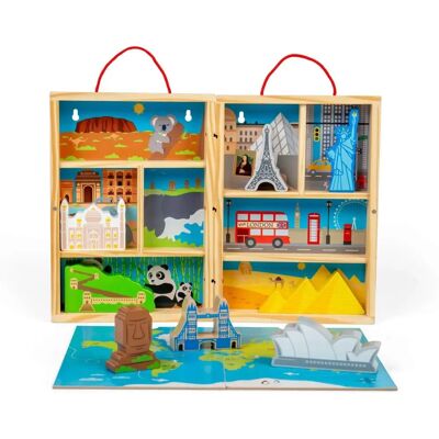 Bigjigs Houten Reis Speelset - Multi kleuren Bigjigs Houten Reis Speelset - Multi kleuren