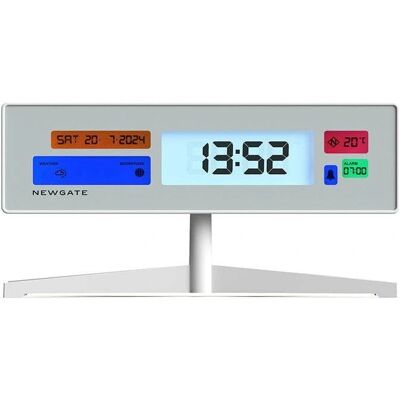 Newgate Supergenius LCD Wecker - Digitaal, Multifunctioneel, Wit Newgate Supergenius LCD Wecker - Digitaal, Multifunctioneel, Wit