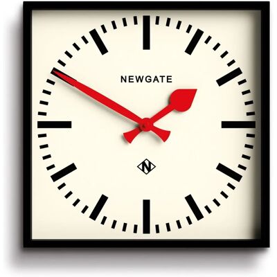 Newgate Number Five Wall Clock - Square, Red Hands, 33.5cm Newgate Number Five Wall Clock - Square, Red Hands, 33.5cm