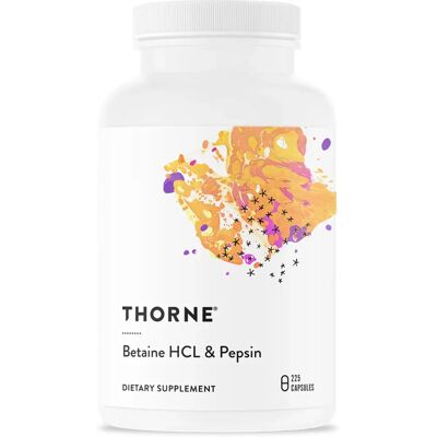 Thorne Betaine HCL & Pepsin 225 Kapsler - Fordøyelsesstøtte Thorne Betaine HCL & Pepsin 225 Kapsler - Fordøyelsesstøtte
