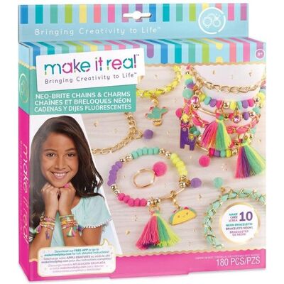 Make It Real Neo Brite - Neon Beads & Charms Kit for Kids Make It Real Neo Brite - Neon Beads & Charms Kit for Kids