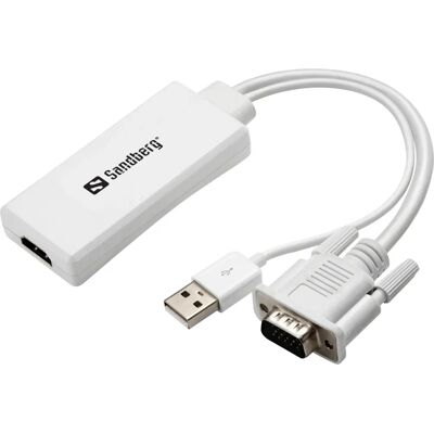 Sandberg 508-78 VGA+USB to HDMI Muunnin - Videokaapelin sovitin Sandberg 508-78 VGA+USB to HDMI Muunnin - Videokaapelin sovitin