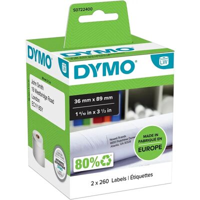Dymo LW Address Labels - Large, Self-Adhesive, 2 Rolls Dymo LW Address Labels - Large, Self-Adhesive, 2 Rolls