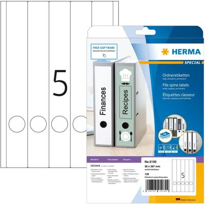 Herma White Opaque Self Adhesive Labels - 125 Labels A4 Herma White Opaque Self Adhesive Labels - 125 Labels A4
