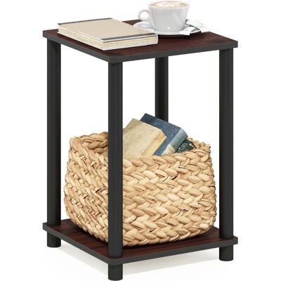 FURINNO stoliki boczne - Ciemny wiśniowy/czarny - Kompaktowy stylowy design - End Tables FURINNO stoliki boczne - Ciemny wiśniowy/czarny - Kompaktowy stylowy design - End Tables