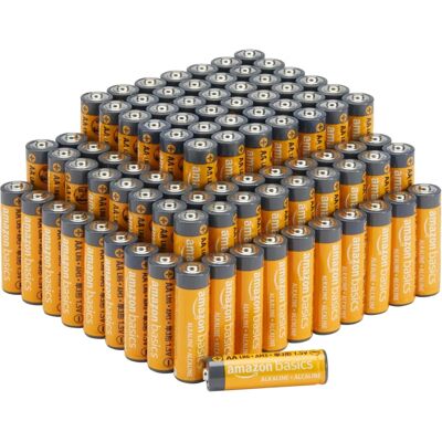 Batterie alcaline AA Amazon Basics - 100 pezzi, 1,5V Batterie alcaline AA Amazon Basics - 100 pezzi, 1,5V