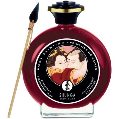 Shunga essbare Körperbemalung - sprudelnder Erdbeerwein - 100ml - Körperfarbe Shunga essbare Körperbemalung - sprudelnder Erdbeerwein - 100ml - Körperfarbe