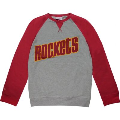 Mitchell & Ness Houston Rockets NBA Turf Fleece Crew - Grey Sweater Mitchell & Ness Houston Rockets NBA Turf Fleece Crew - Grey Sweater