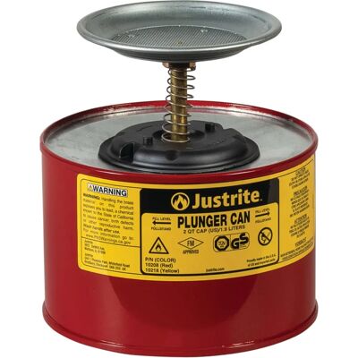 Justrite Steel Safety Tank 2L - Red - Safety Tank Justrite Steel Safety Tank 2L - Red - Safety Tank