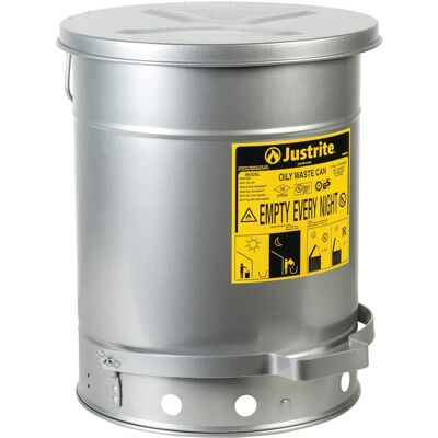 Justrite Conteneur de Déchets de Sécurité Silver SoundGard - Safety Waste Containers - Publicité Justrite Conteneur de Déchets de Sécurité Silver SoundGard - Safety Waste Containers - Publicité
