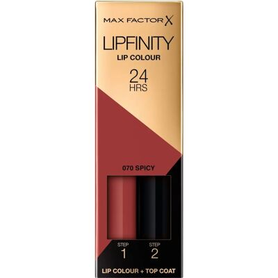Max Factor Lipfinity Lipstick Two Step - 070 Spicy - Lipstick Max Factor Lipfinity Lipstick Two Step - 070 Spicy - Lipstick