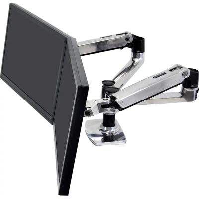 Ergotron Silver 27" Dual Monitor Mount - Adjustable & VESA Ergotron Silver 27" Dual Monitor Mount - Adjustable & VESA