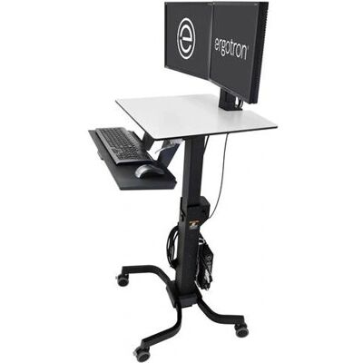 Station de travail double assis/debout Ergotron WorkFit-C - Gris et noir Station de travail double assis/debout Ergotron WorkFit-C - Gris et noir