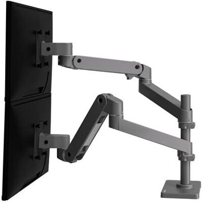 Ergotron Dark Grey Dual Monitor Mount - Adjustable & Ergonomic Ergotron Dark Grey Dual Monitor Mount - Adjustable & Ergonomic