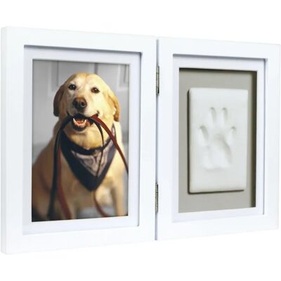 Cadre photo empreinte de patte d'animal Pearhead avec kit d'empreinte d'argile - Blanc Cadre photo empreinte de patte d'animal Pearhead avec kit d'empreinte d'argile - Blanc