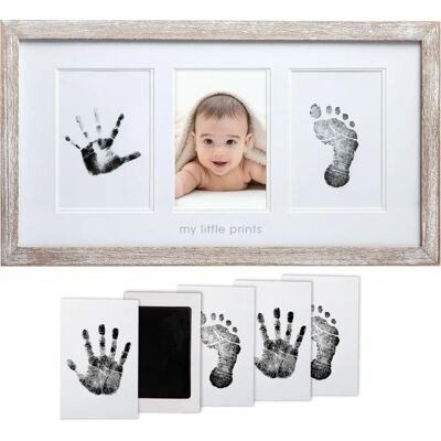Cadre de empreintes de bébé Pearhead et kit d'impression pour nouveau-né Cadre de empreintes de bébé Pearhead et kit d'impression pour nouveau-né