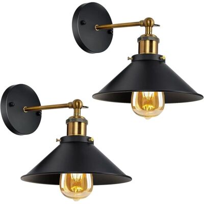 GOECO 2er Vintage Wandleuchte E27 - Industrieller Retro Stil GOECO 2er Vintage Wandleuchte E27 - Industrieller Retro Stil