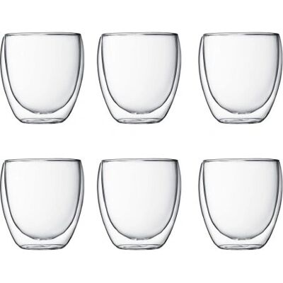 Bodum Pavina Sett Kopper Transparent Dobbelvegg 6 stk Bodum Pavina Sett Kopper Transparent Dobbelvegg 6 stk