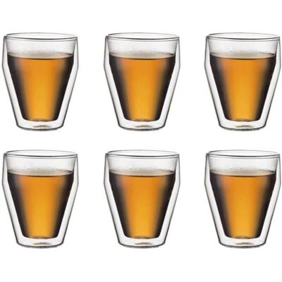 BODUM Titlis Verres à double paroi - 0,25L - Transparent - Lot de 6 - Publicité BODUM Titlis Verres à double paroi - 0,25L - Transparent - Lot de 6 - Publicité