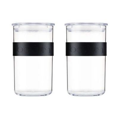 Bodum Presso Barattoli di Stoccaggio - Nero - 0,25 l - Set da 4 Bodum Presso Barattoli di Stoccaggio - Nero - 0,25 l - Set da 4