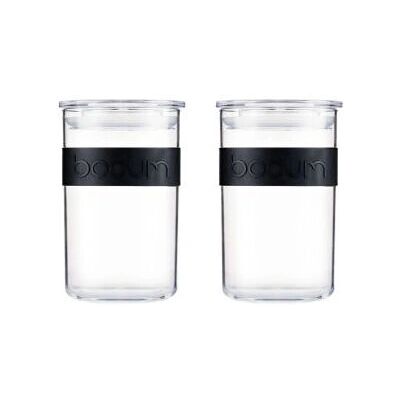Bodum Presso - 2 Barattoli di conservazione - Nero, Trasparente 600ml Bodum Presso - 2 Barattoli di conservazione - Nero, Trasparente 600ml