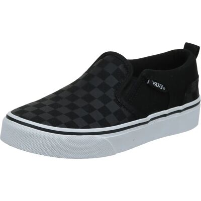 Vans Jungen Asher Slip-On Karo Turnschuhe - Schwarz/Grau Vans Jungen Asher Slip-On Karo Turnschuhe - Schwarz/Grau