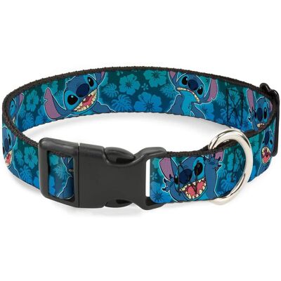 Buckle-Down Halsband - Hibiscus Collage Groenblauw Vervaagd - PC-WDY262-NS Buckle-Down Halsband - Hibiscus Collage Groenblauw Vervaagd - PC-WDY262-NS