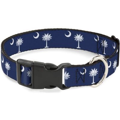 Buckle Down PC-W34599-S South Carolina Flags Dog Collar - Durable Nylon & Plastic Clip Buckle Down PC-W34599-S South Carolina Flags Dog Collar - Durable Nylon & Plastic Clip