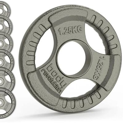 Body Revolution 5kg Cast Iron Weight Plates - Olympic Tri-grip - Weight Plates Body Revolution 5kg Cast Iron Weight Plates - Olympic Tri-grip - Weight Plates