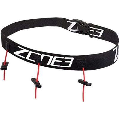 Ceinture de numéro de course de triathlon pour enfants Zone3 - Noir/Blanc/Rouge Ceinture de numéro de course de triathlon pour enfants Zone3 - Noir/Blanc/Rouge