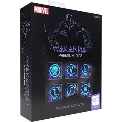 Ensemble de Dés Premium Marvel Black Panther - Accessoires Jeux de Rôle USAopoly - Publicité Ensemble de Dés Premium Marvel Black Panther - Accessoires Jeux de Rôle USAopoly - Publicité